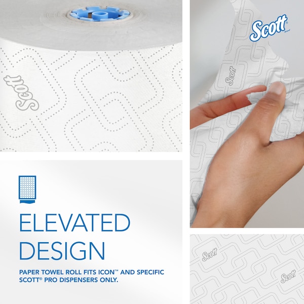 Kimberly-Clark Professional High-Capacity Hard Roll Towels for Blue Core Dispensers, White, (1,150'/Roll, 6 Rolls/Case) - 25702