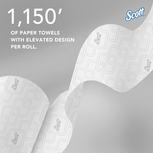Kimberly-Clark Professional High-Capacity Hard Roll Towels for Blue Core Dispensers, White, (1,150'/Roll, 6 Rolls/Case) - 25702