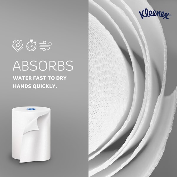 Kimberly-Clark Professional Hard Roll Paper Towels for Blue Core Dispensers, White, (700'/Roll, 6 Rolls/Case, 4,200'/Case) - 25637