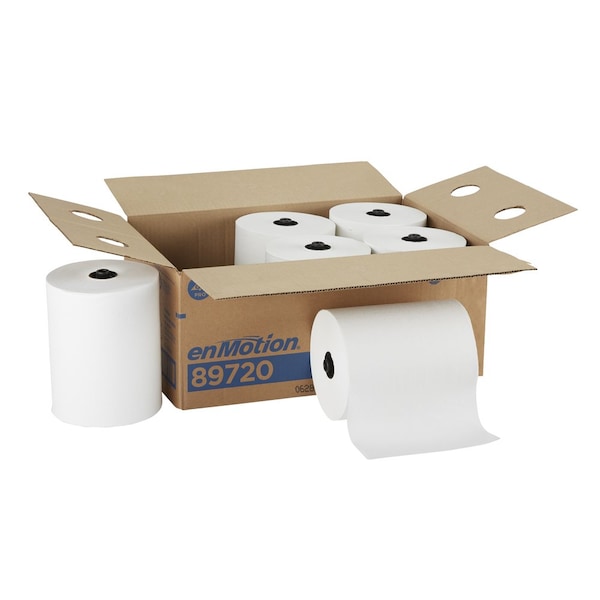 Georgia-Pacific enMotion Hardwound Paper Towels, 1 Ply, Continuous Roll Sheets, 550 ft, White, 6 PK - 89720