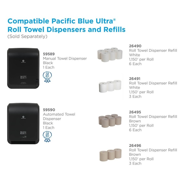 Pacific Blue Ultra Pacific Blue Ultra Paper Towels, White, 6 PK - GPC26490