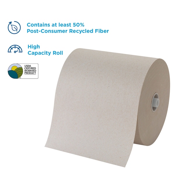 Georgia-Pacific Pacific Blue Ultra Hardwound Paper Towels, 1 Ply, Continuous Roll Sheets, 1150 ft, Brown, 3 PK - 26496