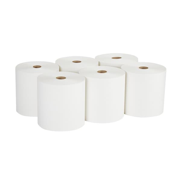 Georgia-Pacific Pacific Blue Select Hardwound Paper Towels, 1 Ply, Continuous Roll Sheets, 1000 ft, White, 6 PK - 26100