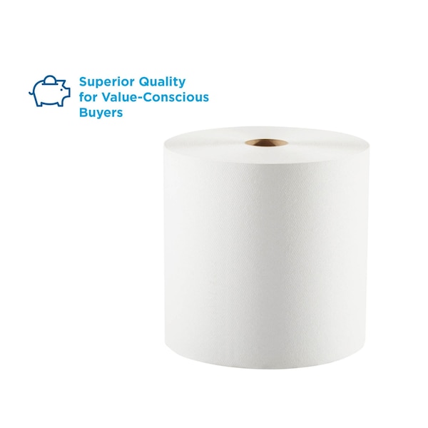 Georgia-Pacific Pacific Blue Select Hardwound Paper Towels, 1 Ply, Continuous Roll Sheets, 1000 ft, White, 6 PK - 26100