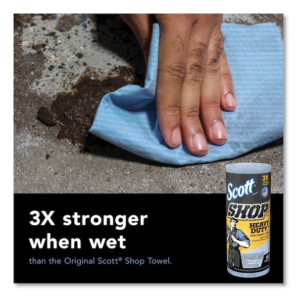 Scott Scott Shop Towels Heavy Duty (32992), Blue Shop Towels for Solvents, 60 Towels/Roll, 12 Rolls/ - 32992