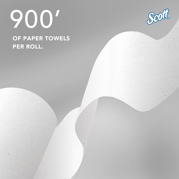 Kimberly-Clark Professional Hard Roll Towels with Absorbency Pockets, for Blue Core Dispensers, White, (900'/Roll, 6 Rolls/Case) - 43959