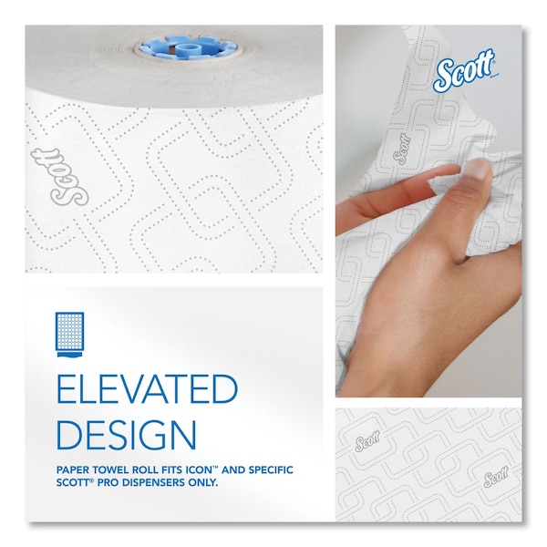 Scott Scott Pro Hardwound Paper Towels, 1 Ply, Continuous Roll Sheets, 1,150 ft, White, 6 PK - KCC 25702