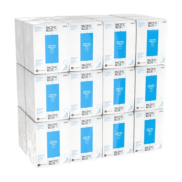 Georgia-Pacific Pacific Blue Select Dry Wipe, 1 Ply, 55 Sheets, No Roll, White, 24 PK - 29506