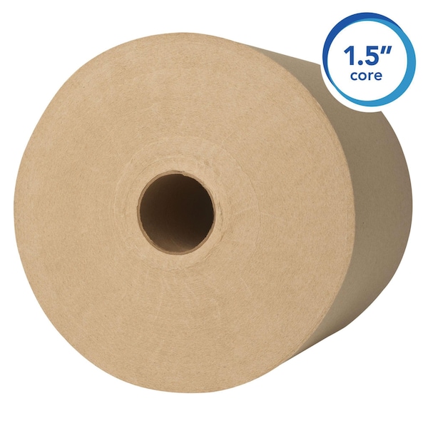Scott Scott Essential Hardwound Paper Towels, 1 Ply, Continuous Roll Sheets, 800 ft, Natural, 12 PK - 4142
