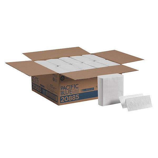 Georgia-Pacific Pacific Blue Ultra Multifold Paper Towels, 1 Ply, 260 Sheets, White, 10 PK - 20885