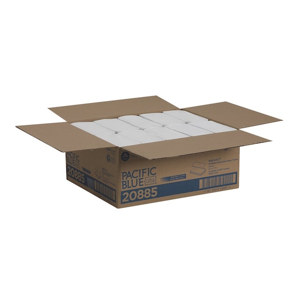 Georgia-Pacific Pacific Blue Ultra Multifold Paper Towels, 1 Ply, 260 Sheets, White, 10 PK - 20885