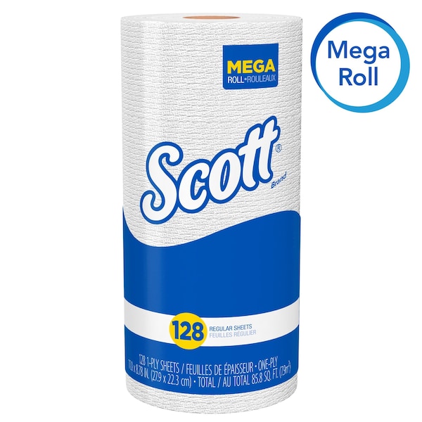 Kimberly-Clark Professional Perforated Paper Towel, 1 Ply, 128 Sheets, White, 20 PK - 41482