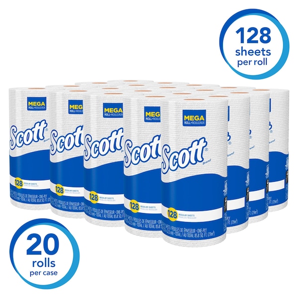 Kimberly-Clark Professional Perforated Paper Towel, 1 Ply, 128 Sheets, White, 20 PK - 41482