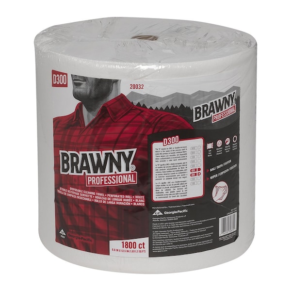 Georgia-Pacific Professional Hardwound Paper Towels, 1 Ply, Continuous Roll Sheets, 990 ft, White - 20032
