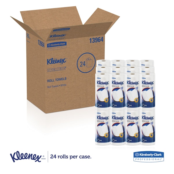 Kleenex Kleenex Perforated Roll Paper Towels, 1 Ply, 70 Sheets, White, 24 PK - 13964