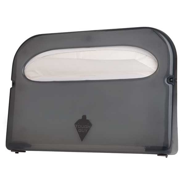 Tough Guy Toilet Seat Cover Dispenser, 1/2 Fold, 500 Cover Capacity, Wall Mount, Plastic, Smoke - 22LC68