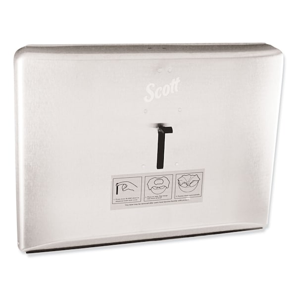 Scott Toilet Seat Cover Dispenser, Stainless Steel, 16.6 x 12.3 x 2.5 - KCC 09512