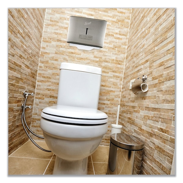 Scott Toilet Seat Cover Dispenser, Stainless Steel, 16.6 x 12.3 x 2.5 - KCC 09512