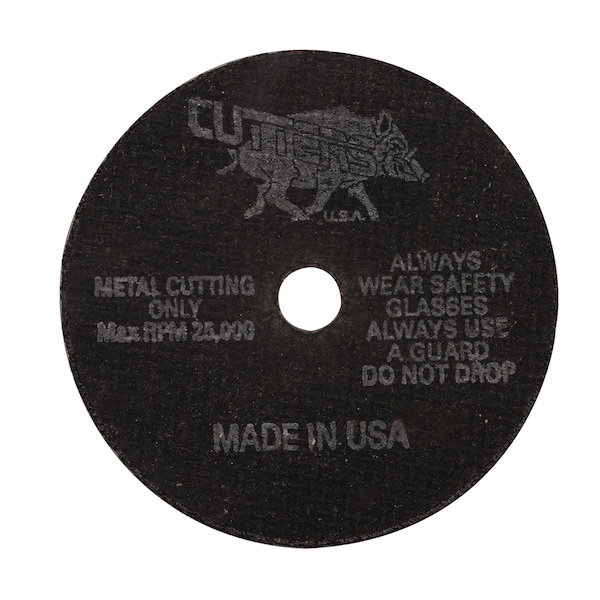 Ruedas de corte de disco de 1/16" de grosor para acero, 54 grano, 3" paquete de 50 - 13274B