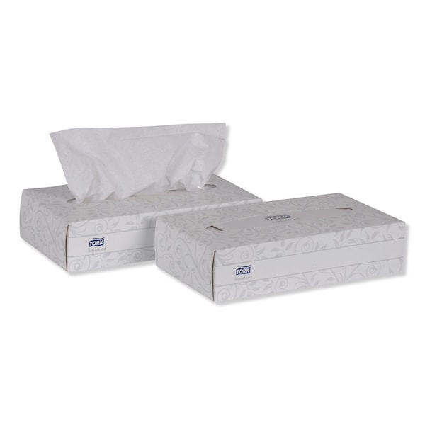 Tork Advanced Facial Tissue, 2-Ply, White, Flat Box, 100 Sheets/Box, 30PK - TF6810