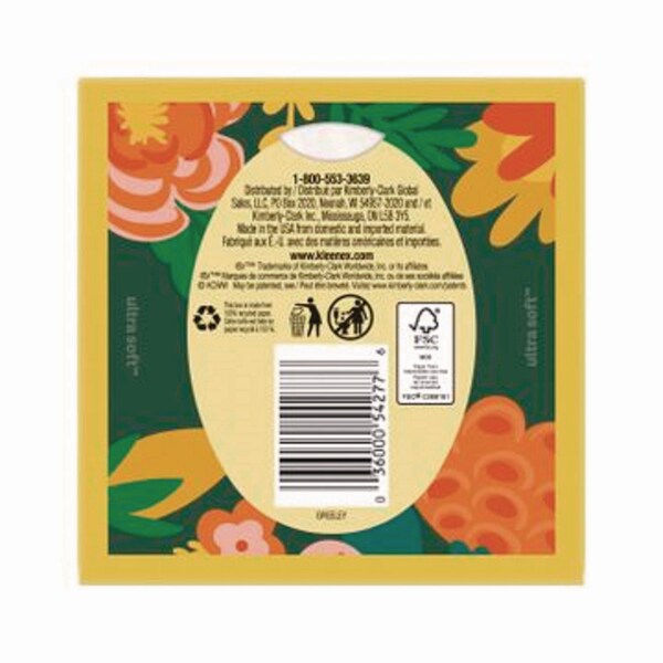 Kleenex Ultra Soft Facial Tissue, 3-Ply, White, 60 Sheets/Box, 18PK - 54278