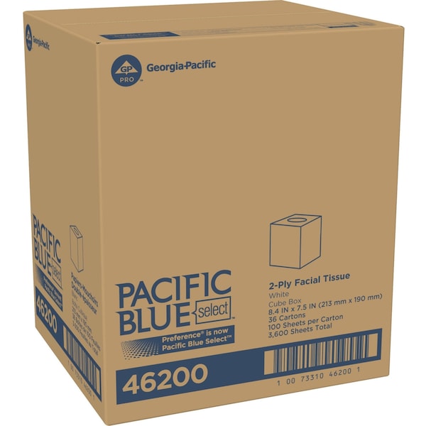 Georgia-Pacific Preference 2 Ply Facial Tissue, 100 Sheets, 36 PK - 46200