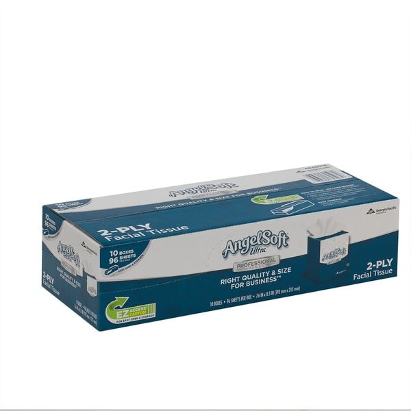 Georgia-Pacific Angel Soft Ultra Professional Series 2 Ply Facial Tissue, 96 Sheets, 10 PK - 4636014
