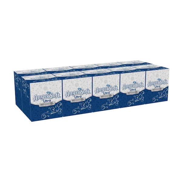 Georgia-Pacific Angel Soft Ultra Professional Series 2 Ply Facial Tissue, 96 Sheets, 10 PK - 4636014