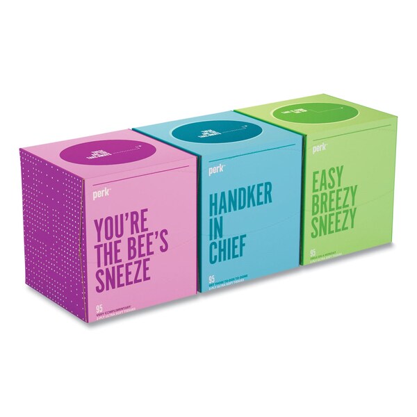 Perk Ultra Soft Standard Facial Tissue, 2-Ply, White, 95 Sheets/Box, 6PK - PK57779-CC