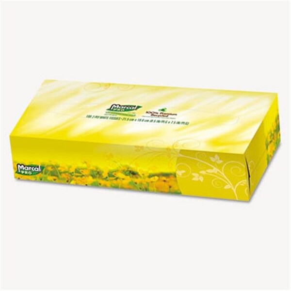Marcal MarcalPro 2930 100% Premium Recycled Facial Tissue- 100/Box- 30 Boxes/Carton - 2930