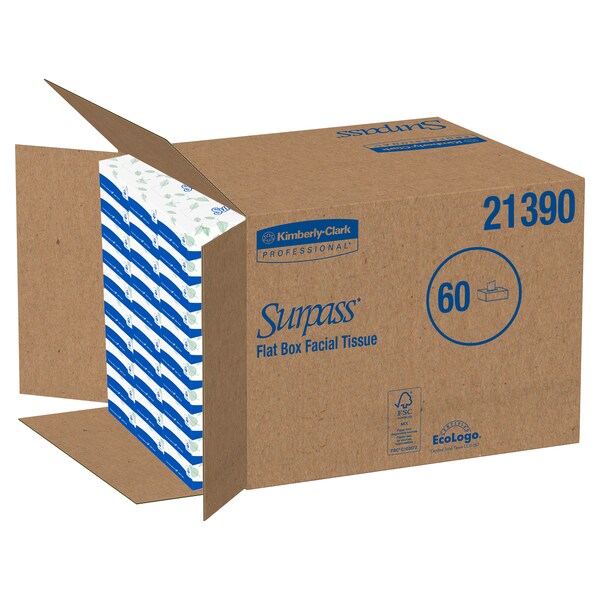 Kimberly-Clark Professional 2 Ply Facial Tissue, 125 Sheets, 60 PK - 21390