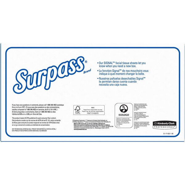 Kimberly-Clark Professional 2 Ply Facial Tissue, 125 Sheets, 60 PK - 21390