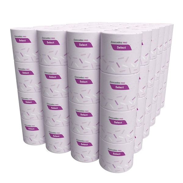 Cascades Pro Select Standard Bath Tissue, 1-Ply, White, 1,000/Roll, PK96 - B152