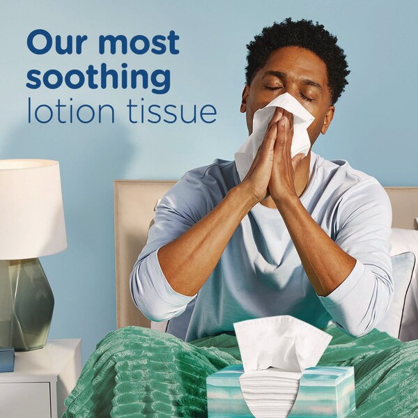 Puffs Plus Lotion Facial Tissue, 2-Ply, White, 124 Sheets/Box, 24 Boxes/Carton, 24PK - 80337535