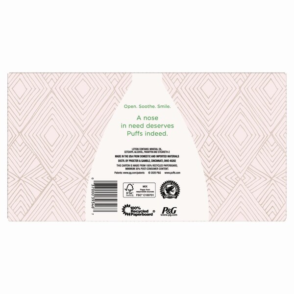 Puffs Plus Lotion Facial Tissue, 2-Ply, White, 124 Sheets/Box, 24 Boxes/Carton, 24PK - 80337535