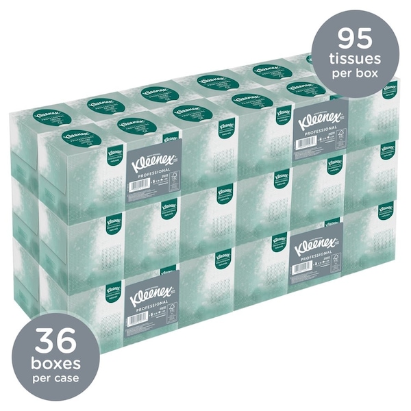 Kimberly-Clark Professional Naturals, 2 Ply Facial Tissue, 36 Boxes, 90 Sheets per Box - 21272