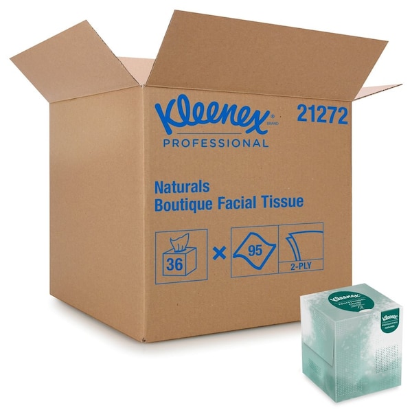 Kimberly-Clark Professional Naturals, 2 Ply Facial Tissue, 36 Boxes, 90 Sheets per Box - 21272