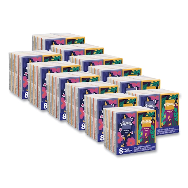 Kleenex Go Pack 3 Ply Facial Tissue, 10 Sheets, 96 PK - 46651CT