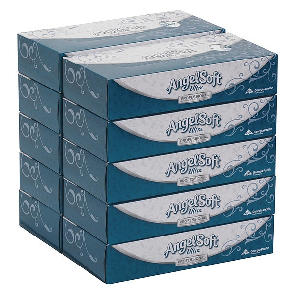 Georgia-Pacific Angel Soft Ultra Professional Series 2 Ply Facial Tissue, 125 Sheets, 10 PK - 4836014