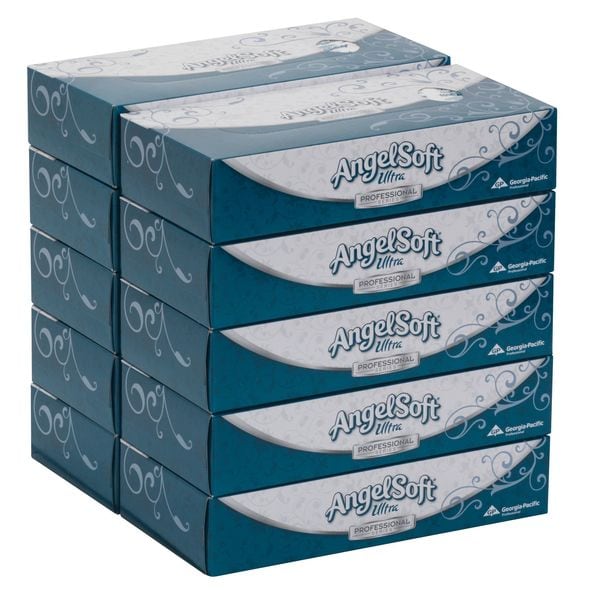 Georgia-Pacific Angel Soft Ultra Professional Series 2 Ply Facial Tissue, 125 Sheets, 10 PK - 4836014