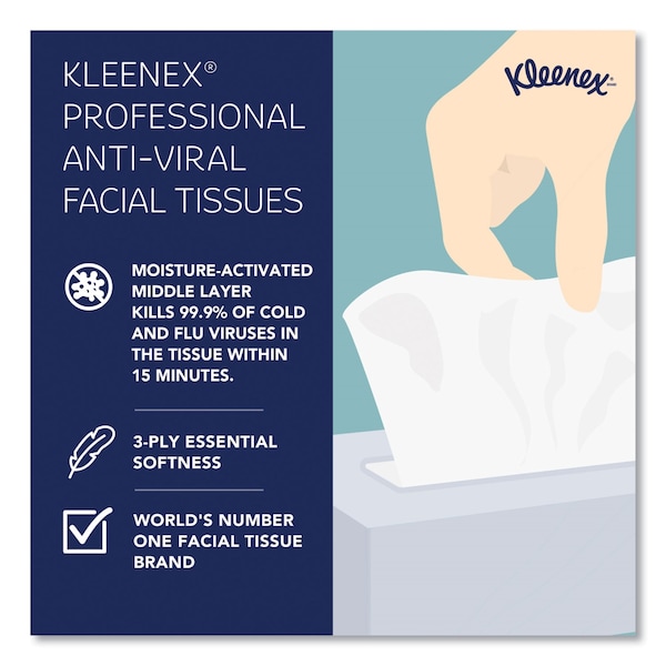 Kleenex 3 Ply Facial Tissue, 60 Sheets - 21286
