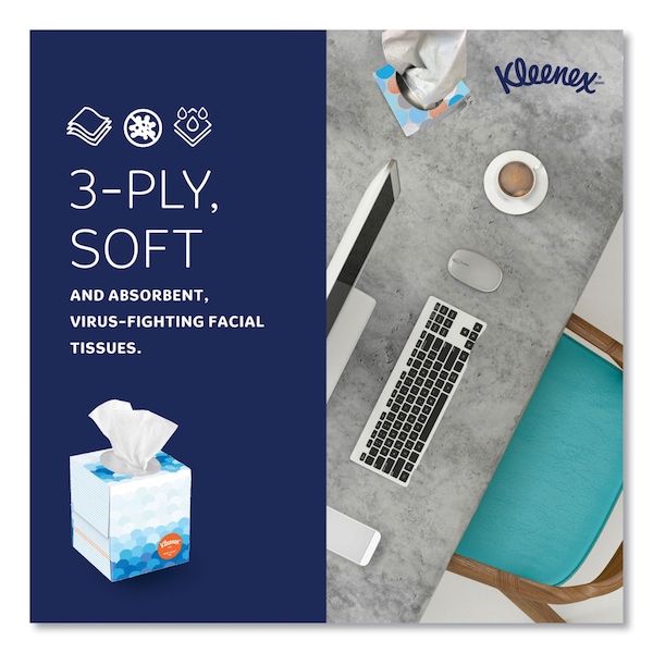 Kleenex 3 Ply Facial Tissue, 60 Sheets - 21286