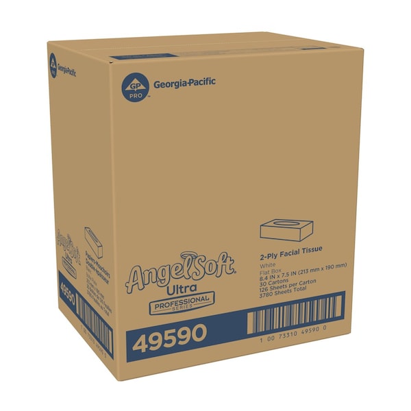 Georgia-Pacific ANGEL SOFT 2 Ply Facial Tissue, 126 Sheets, 30 PK - 49590