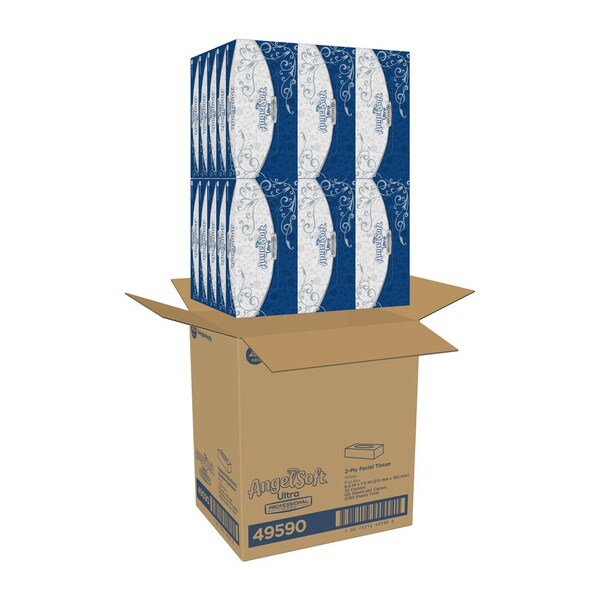 Georgia-Pacific ANGEL SOFT 2 Ply Facial Tissue, 126 Sheets, 30 PK - 49590