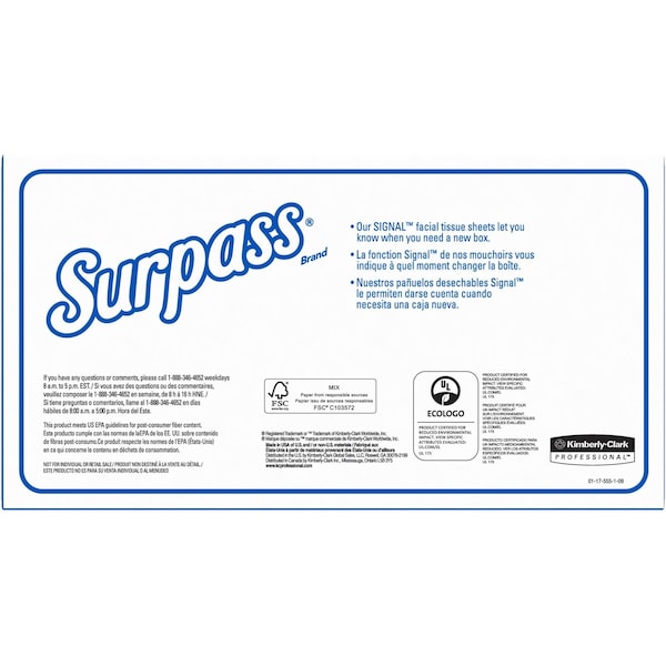 Kimberly-Clark Professional 2 Ply Facial Tissue, 100 Sheets, 30 PK - 21340