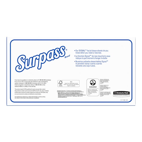 Kimberly-Clark Professional 2 Ply Facial Tissue, 100 Sheets, 30 PK - 21340