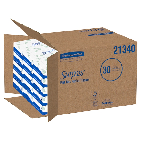 Kimberly-Clark Professional 2 Ply Facial Tissue, 100 Sheets, 30 PK - 21340