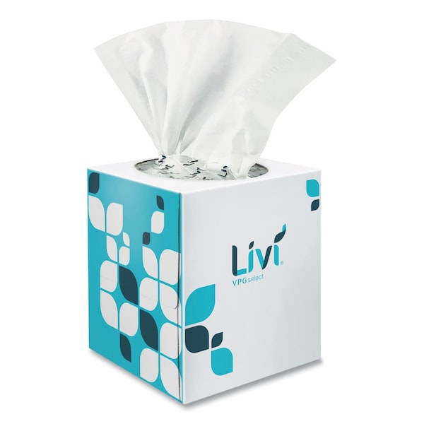 Livi Vpg Select Cube Facial Tissue, 2-Ply, White, 90 Sheets/Box, 36PK - 11516