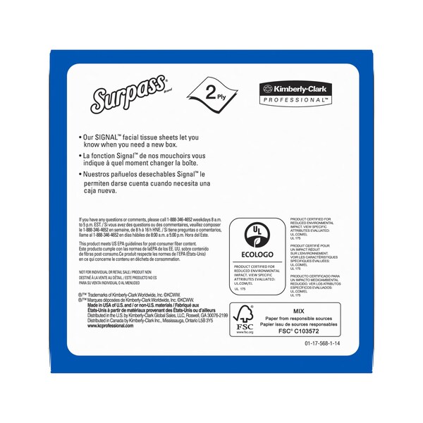Kimberly-Clark Professional 2 Ply Facial Tissue, 90 Sheets, 36 PK - 21320