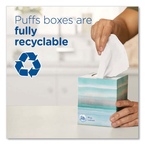 Puffs Ultra Soft Facial Tissue, 2-Ply, White, 124 Sheets/Box, 24PK - 80337307